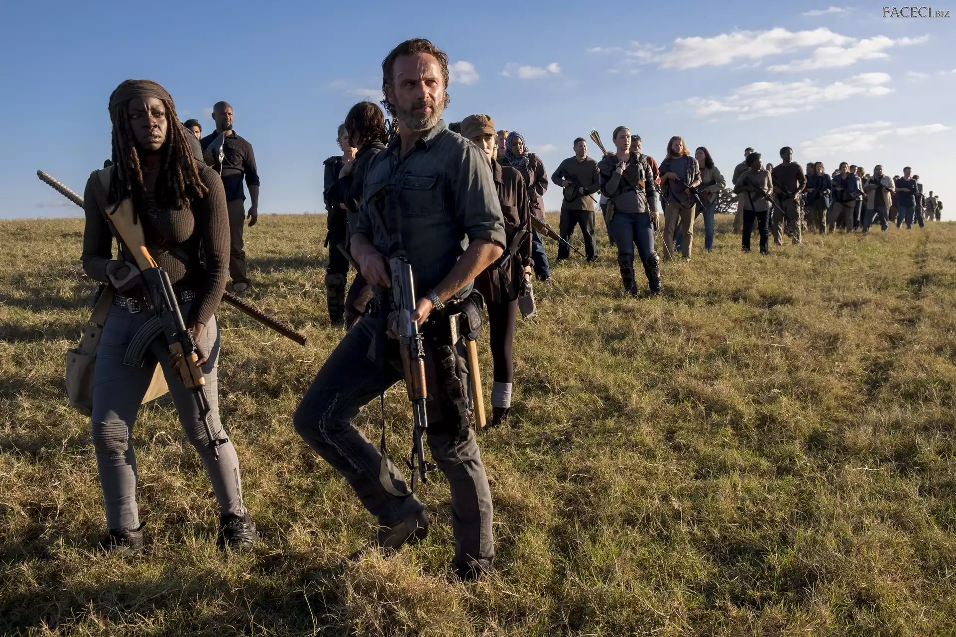 Michonne - Danai Gurira, Rick Grimes - Andrew Lincoln, The Walking Dead, Serial, Żywe trupy